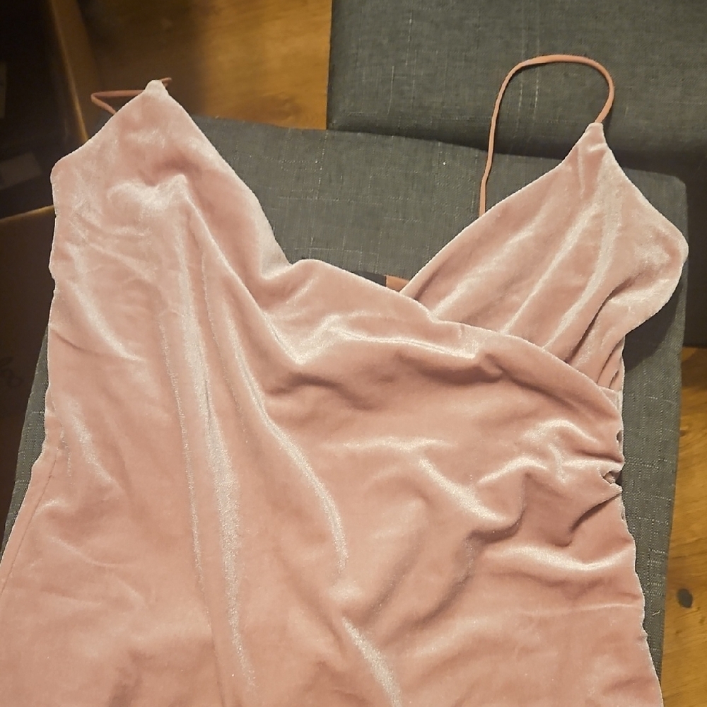 Pink Velvet Spaghetti Strap Top $40